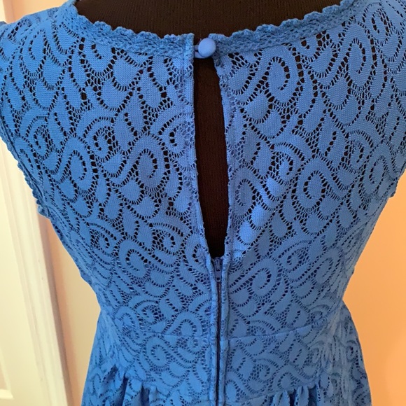 EUC Dress Barn Lace Overlay Sleeveless Royal Blue Dress - Picture 4 of 9